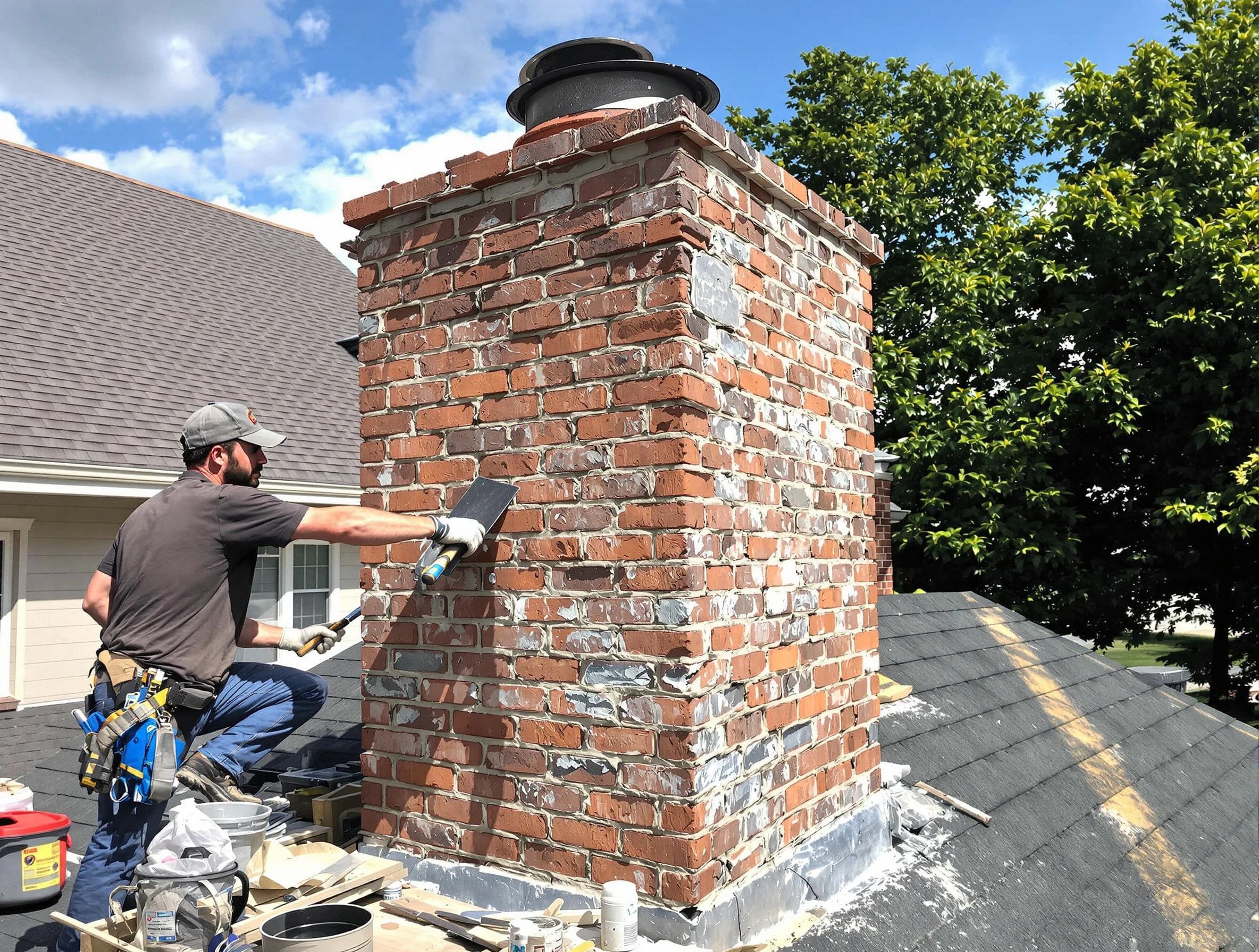 Completed chimney rebuild by Lithia Springs Chimney Sweep in Lithia Springs, GA