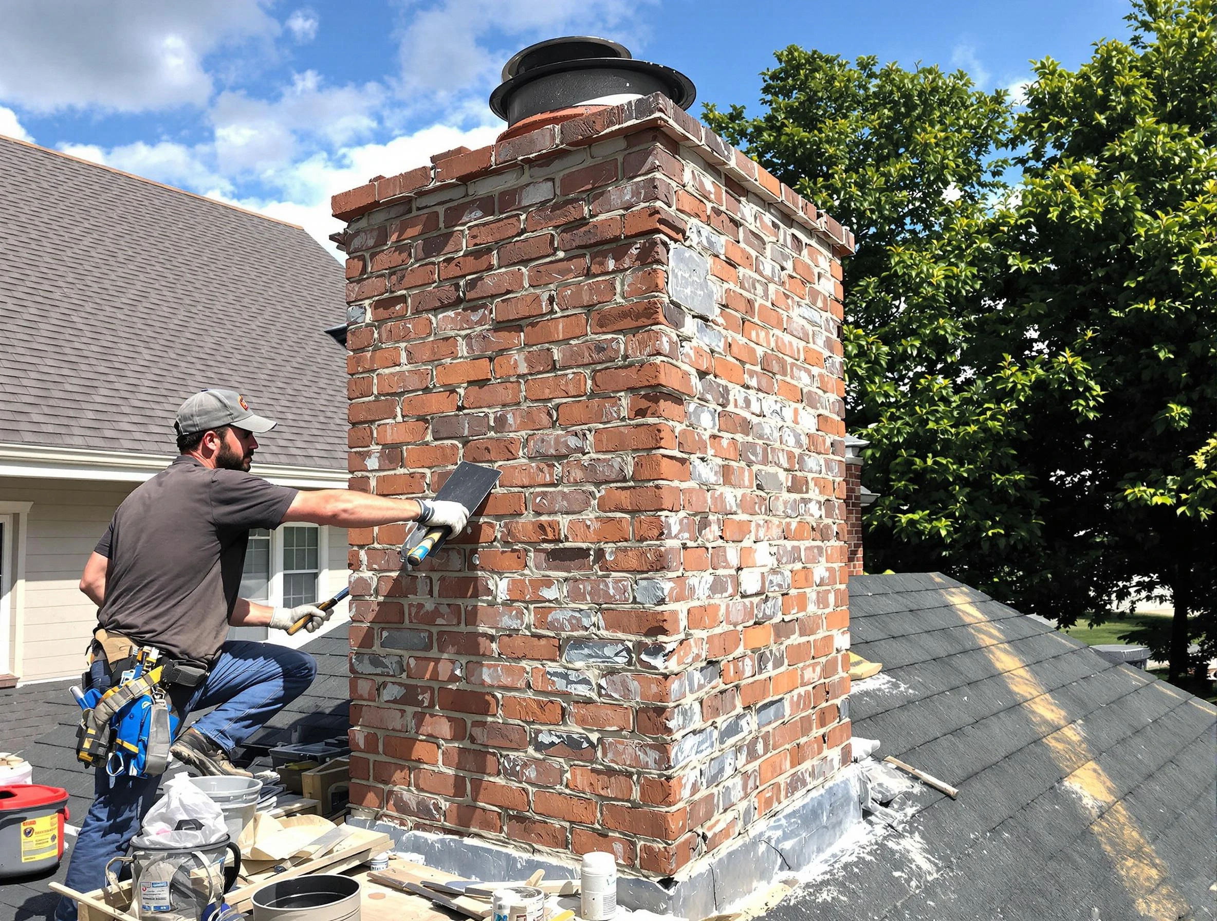 Completed chimney rebuild by Lithia Springs Chimney Sweep in Lithia Springs, GA