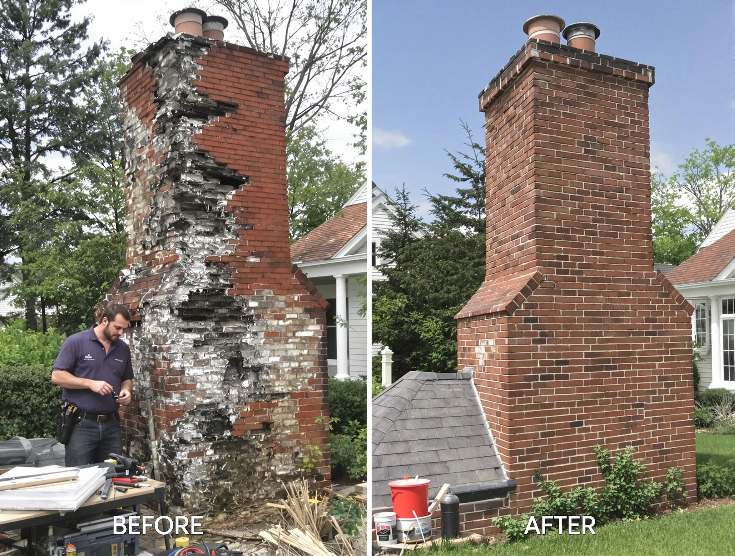 Lithia Springs Chimney Sweep performing a full chimney restoration in Lithia Springs, GA
