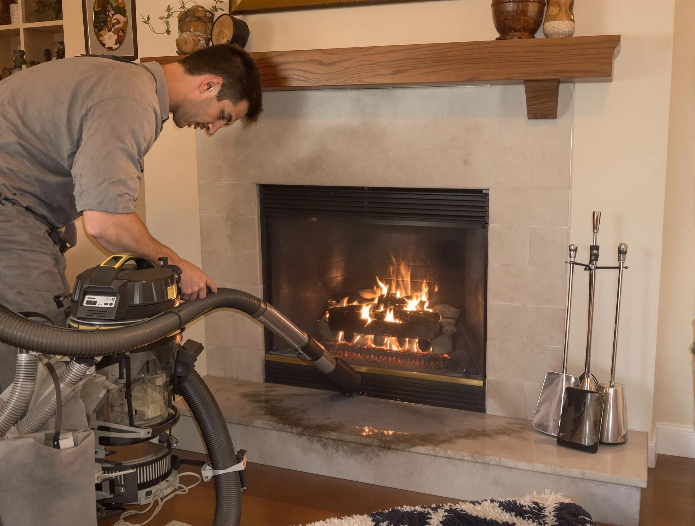 Routine fireplace upkeep by Lithia Springs Chimney Sweep in Lithia Springs, GA